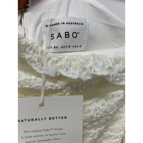 NWT SABO Nola One Shoulder Mini Dress Beige Women’s Size XS - Picture 6 of 9